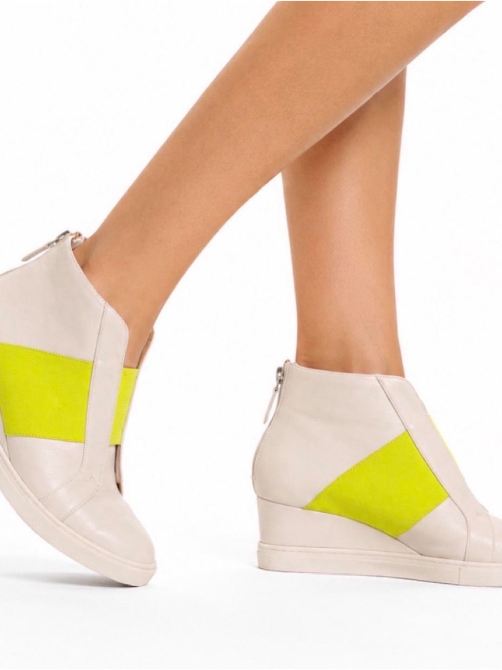 $220 - Lina Paolo Hidden Wedge High-Top Sneakers – Women’s Size 7M